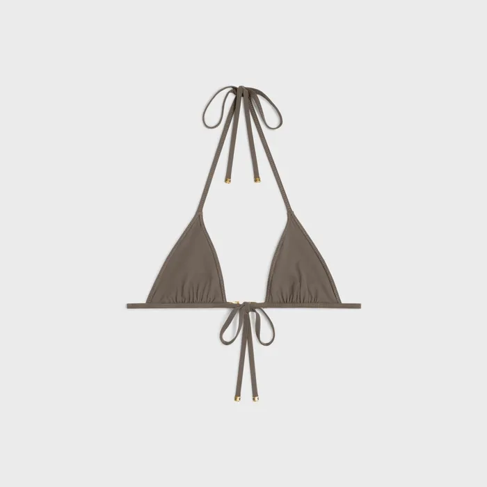 Celine Triangle Top In Matte Jersey Olive Women CELINE SWIMWEAR AND LINGERIE