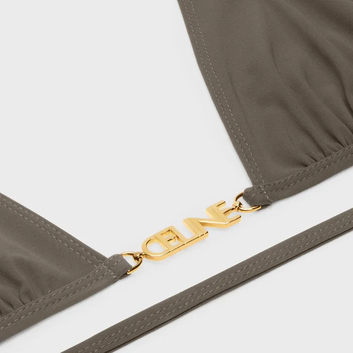 Celine Triangle Top In Matte Jersey Olive Women CELINE SWIMWEAR AND LINGERIE