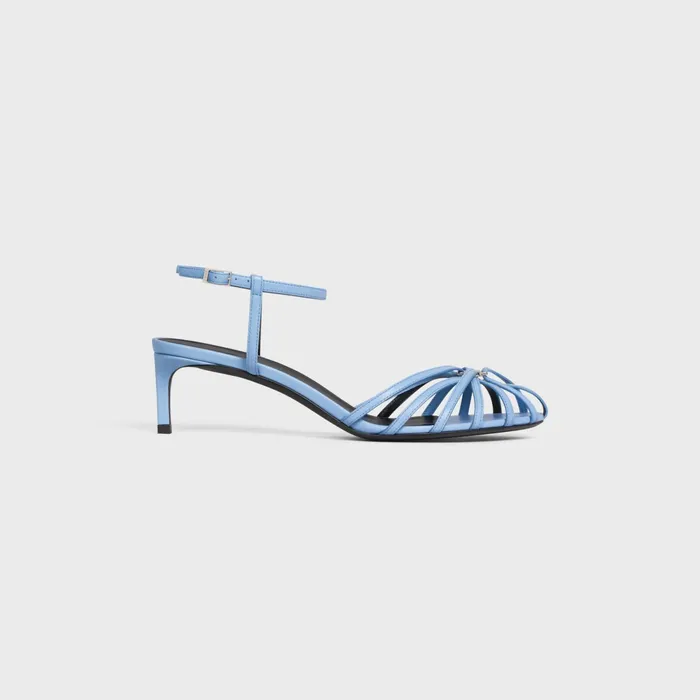 Celine Triomphe Sandal In Calfskin Light Blue Women CELINE SANDALS