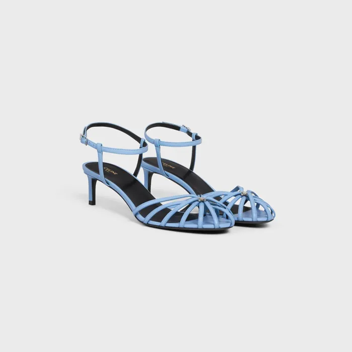 Celine Triomphe Sandal In Calfskin Light Blue Women CELINE SANDALS