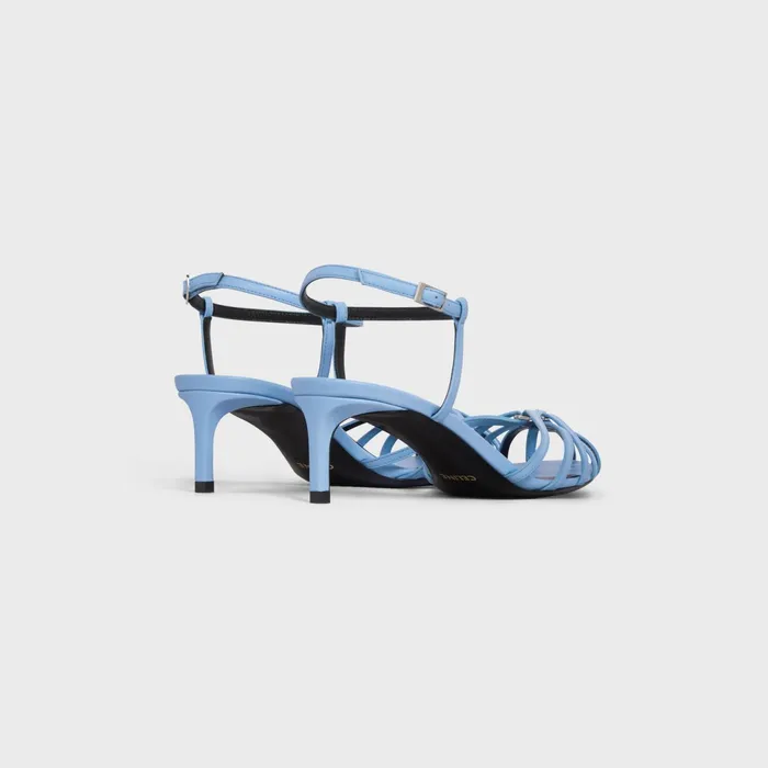 Celine Triomphe Sandal In Calfskin Light Blue Women CELINE SANDALS