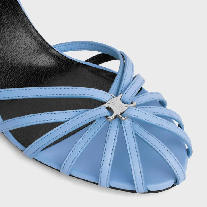 Celine Triomphe Sandal In Calfskin Light Blue Women CELINE SANDALS