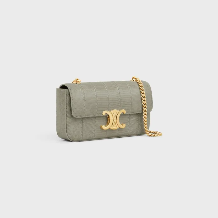 Chain Shoulder Bag Claude In Lizard Patchwork Green Clay Women CELINE CLAUDE Chain Shoulder Bag Claude In Lizard Patchwork Green Clay Women CELINE CLAUDE