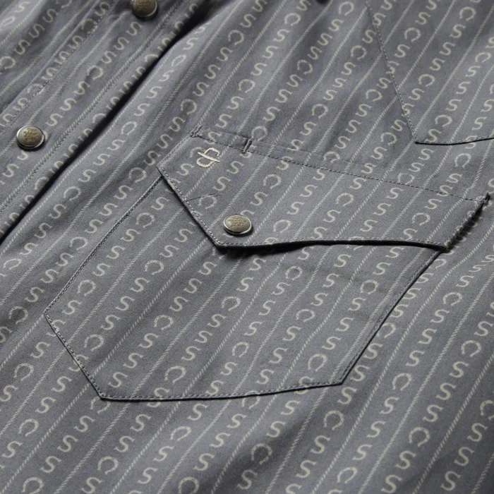 Classic Cut Men Stetson Horseshoe Stripe Print Shirt Horseshoe Stripe Print Shirt