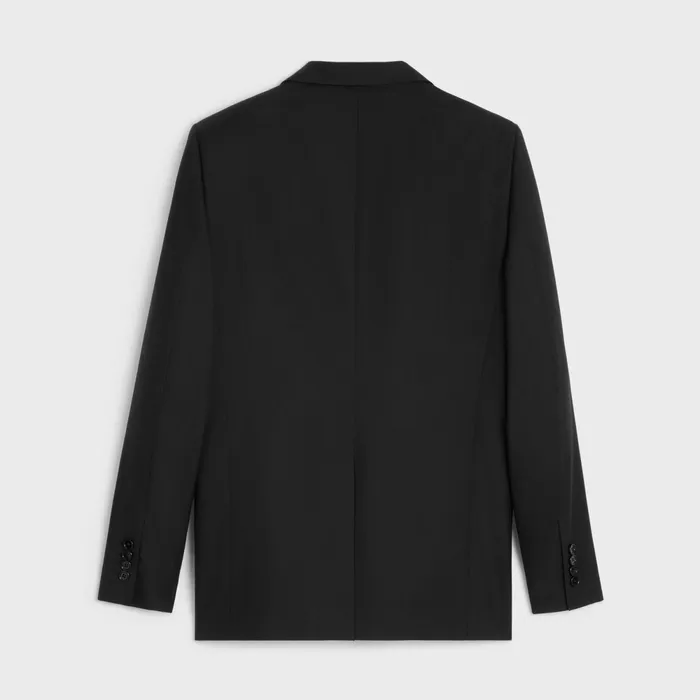 Classic Jacket In Wool Gabardine Black Men CELINE JACKETS and TROUSERS
