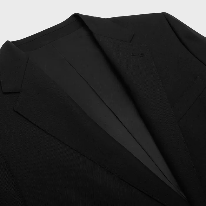 Classic Jacket In Wool Gabardine Black Men CELINE JACKETS and TROUSERS