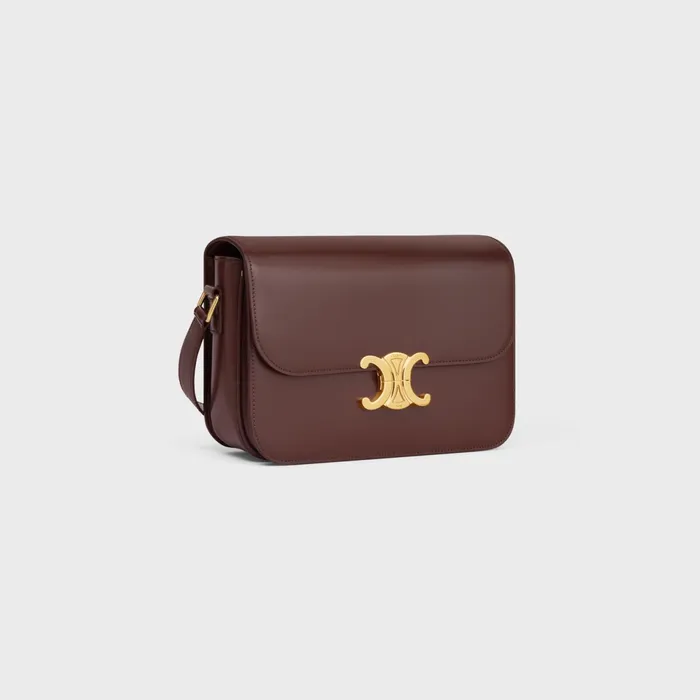Classique Triomphe Bag In Shiny Calfskin Chestnut Women CELINE TRIOMPHE Classique Triomphe Bag In Shiny Calfskin Chestnut Women CELINE TRIOMPHE