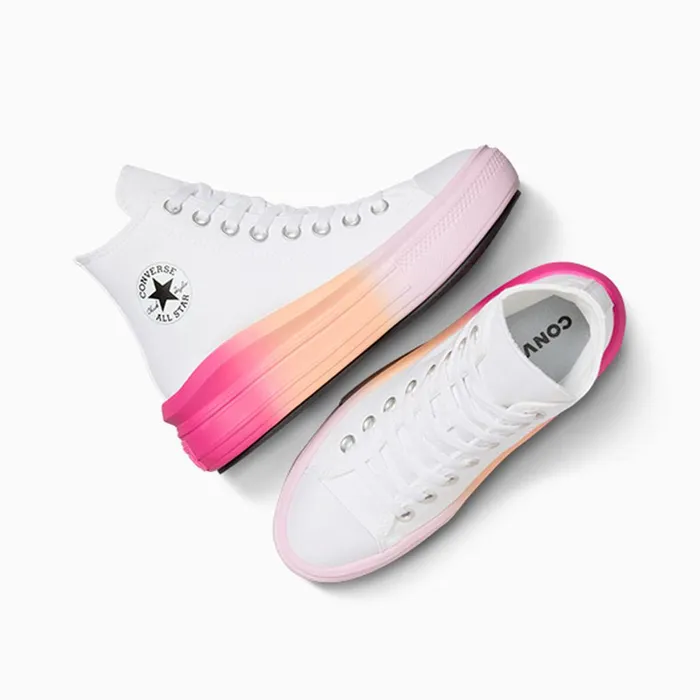 Converse High Top Chuck Taylor All Star Move Platform Bright Ombre Whitestardust Lilac 8211 Kids