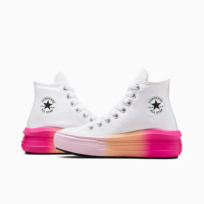 Converse High Top Chuck Taylor All Star Move Platform Bright Ombre Whitestardust Lilac 8211 Kids