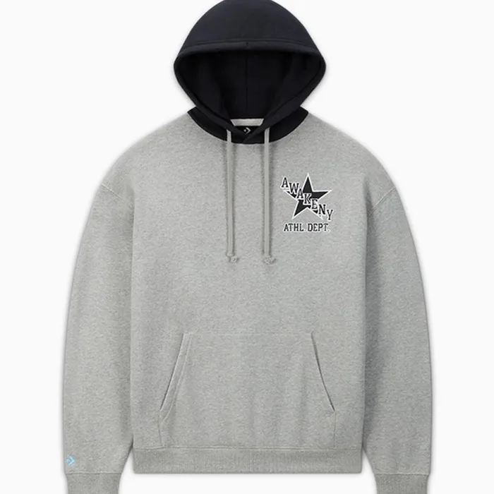 Converse Jackets and Sweatshirts Converse X Awake NY French Terry Hoodie Vintage Grey Heather 8211 WomenMen Converse Jackets and Sweatshirts Converse X Awake NY French Terry Hoodie Vintage Grey Heather 8211 WomenMen