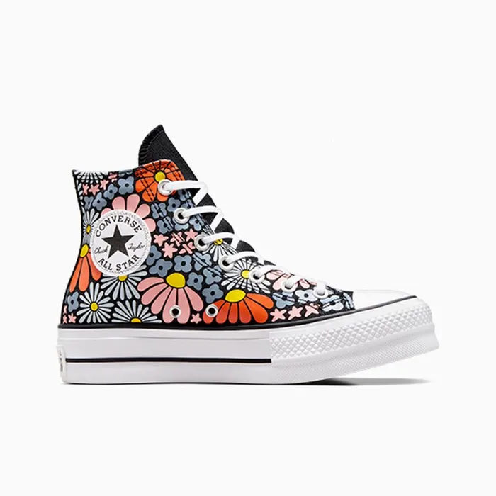 Converse Platforms Chuck Taylor All Star Lift Platform Floral Blackwhitepale Magma 8211 Women