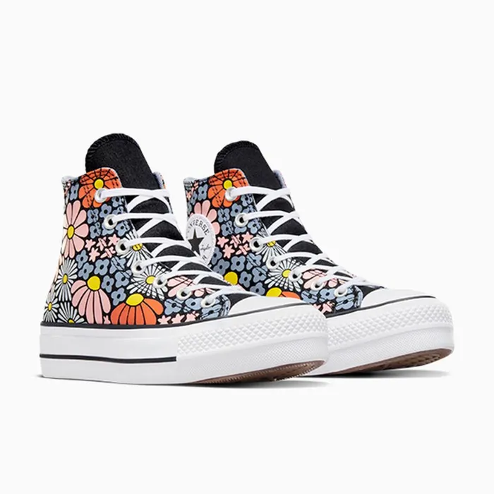Converse Platforms Chuck Taylor All Star Lift Platform Floral Blackwhitepale Magma 8211 Women