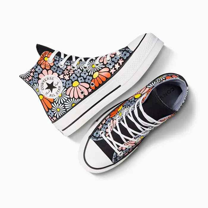 Converse Platforms Chuck Taylor All Star Lift Platform Floral Blackwhitepale Magma 8211 Women