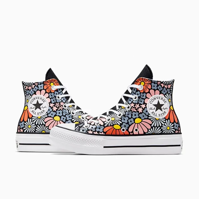 Converse Platforms Chuck Taylor All Star Lift Platform Floral Blackwhitepale Magma 8211 Women
