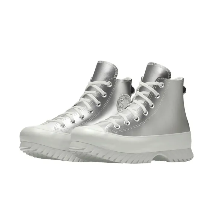 Converse Platforms Custom Chuck Taylor All Star Lugged Platform Leather By You Silver 8211 Women