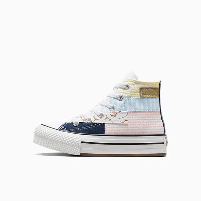 Converse Prints Chuck Taylor All Star EVA Lift Platform Patchwork Whitedonut Glazetrue Sky 8211 KidsWomen