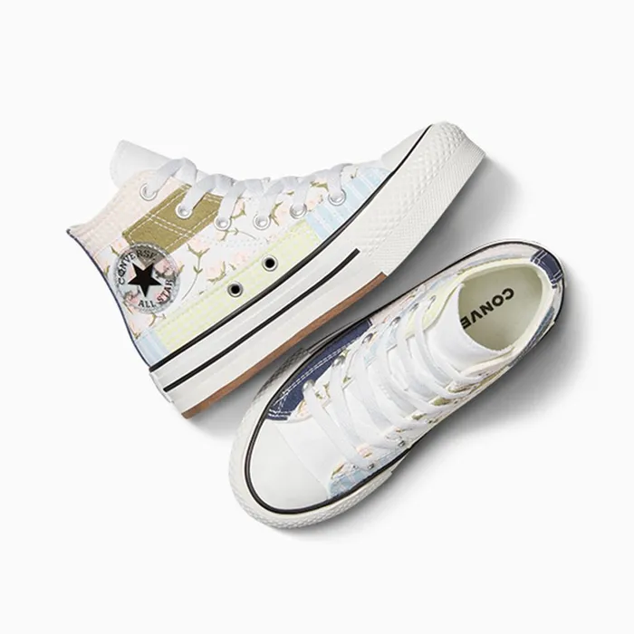 Converse Prints Chuck Taylor All Star EVA Lift Platform Patchwork Whitedonut Glazetrue Sky 8211 KidsWomen