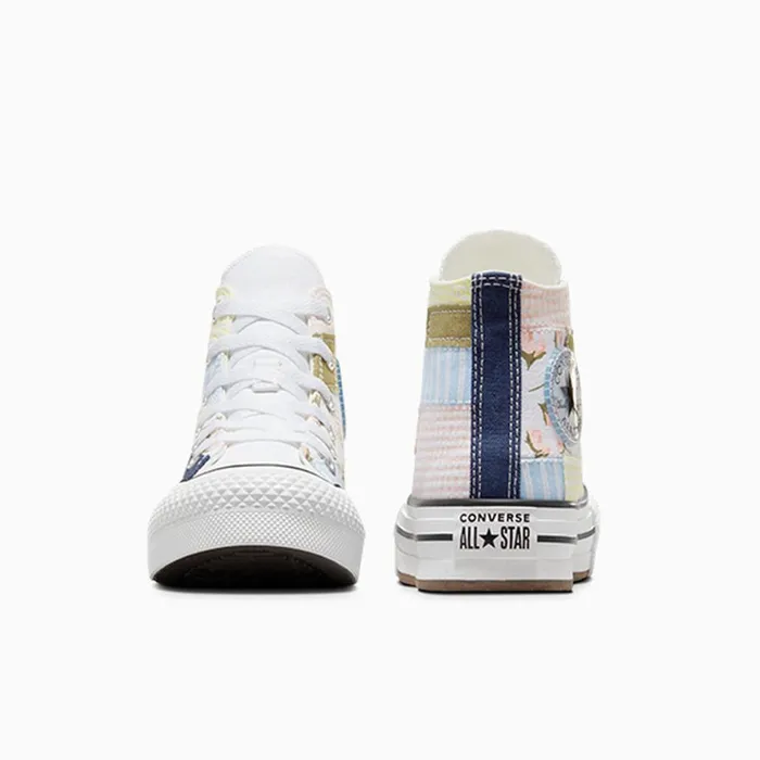 Converse Prints Chuck Taylor All Star EVA Lift Platform Patchwork Whitedonut Glazetrue Sky 8211 KidsWomen