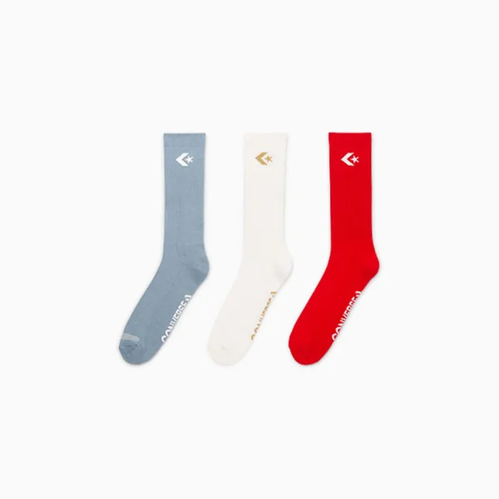 Converse Socks 3Pack Classic Star Chevron Crew Socks Thunder Daze Bluewhiteconverse 8211 Men Converse Socks 3Pack Classic Star Chevron Crew Socks Thunder Daze Bluewhiteconverse 8211 Men