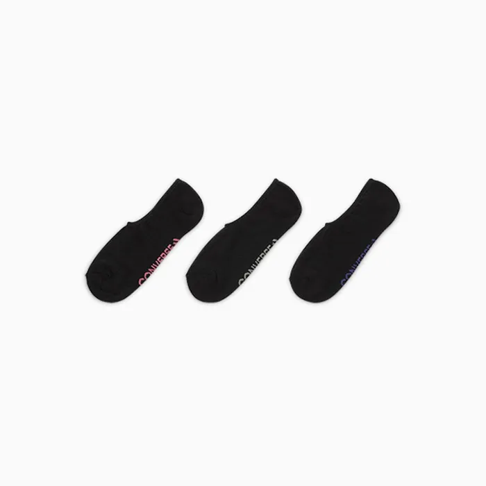 Converse Socks 3Pack Wordmark Cushion NoShow Socks Black 8211 Women
