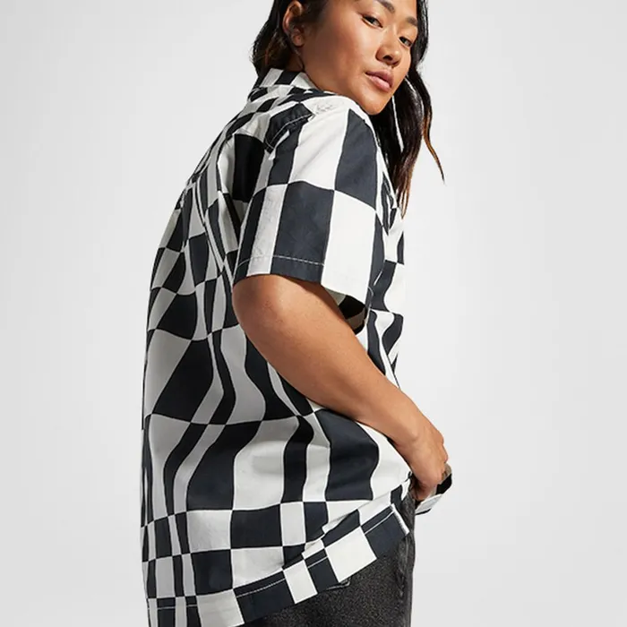 Converse Tops and Shirts Checkered Short Sleeve ButtonDown Shirt Converse Black 8211 Women