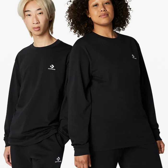 Converse Tops and Shirts Converse GoTo Embroidered Star Chevron StandardFit TShirt Black 8211 MenWomen Converse Tops and Shirts Converse GoTo Embroidered Star Chevron StandardFit TShirt Black 8211 MenWomen