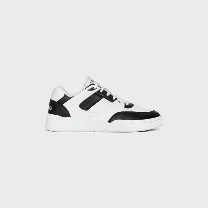 Ct07 Celine Trainer Low LaceUp Sneaker In Calfskin Optic White Black Men CELINE SNEAKERS Ct07 Celine Trainer Low LaceUp Sneaker In Calfskin Optic White Black Men CELINE SNEAKERS