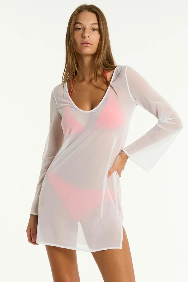 Day Club Mesh Short Dress Day Club White Women Sea Level Dresses Day Club Mesh Short Dress Day Club White Women Sea Level Dresses