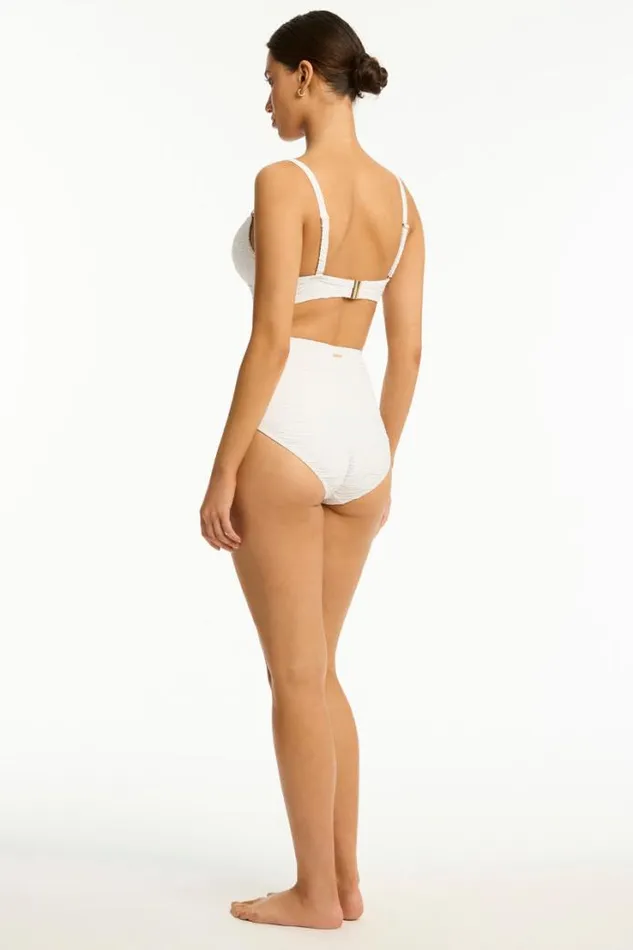 De Soleil Panelled High Waist Pant De Soleil White Women Sea Level Bottoms