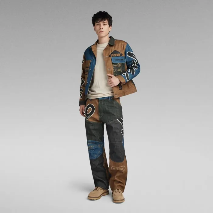 Denim Jackets Men GStar RAW Premium E Oversized Utility Flap Pocket Jacket Motor Patchwork