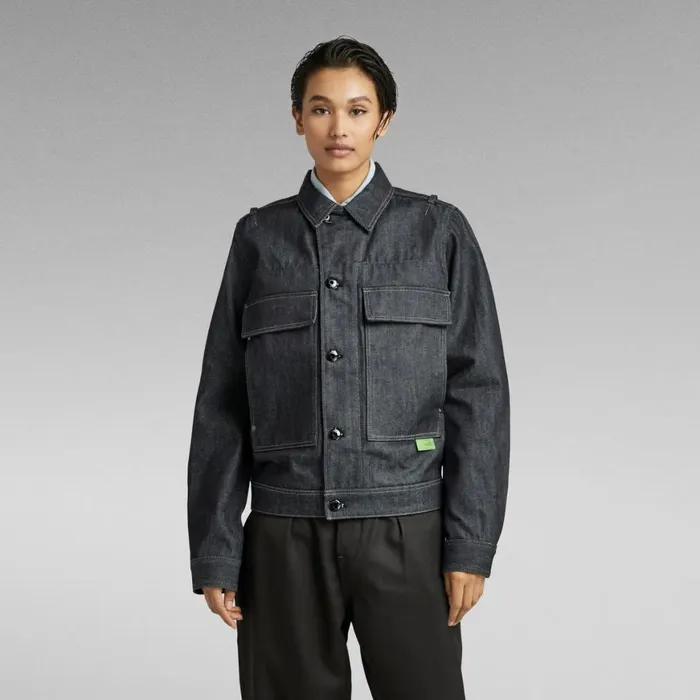Denim Jackets MenWomen GStar RAW Unisex Utility Flap Pocket Jacket Raw Denim