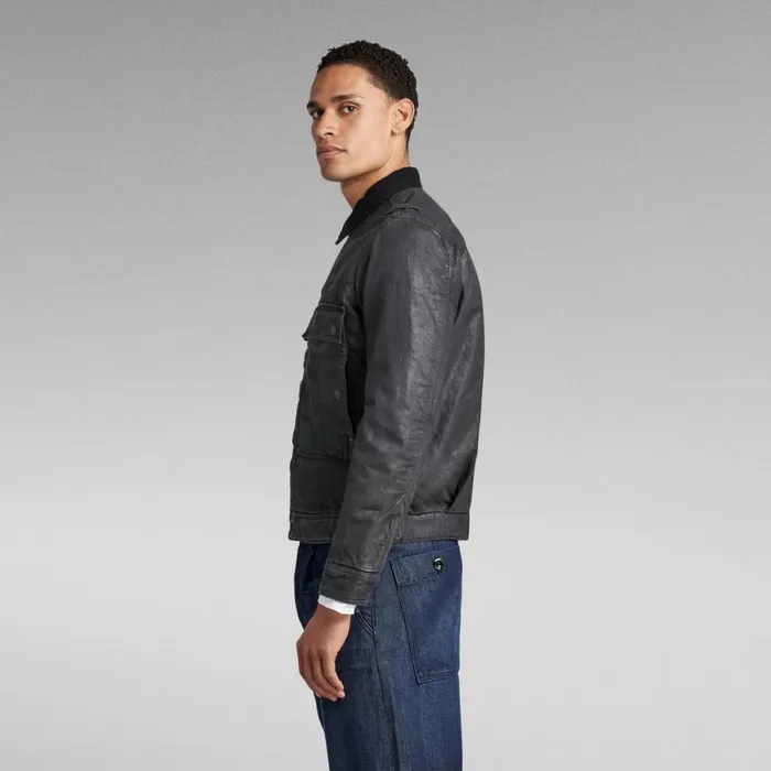 Denim Jackets MenWomen GStar RAW Unisex Utility Flap Pocket Lined Jacket Magma Cobler