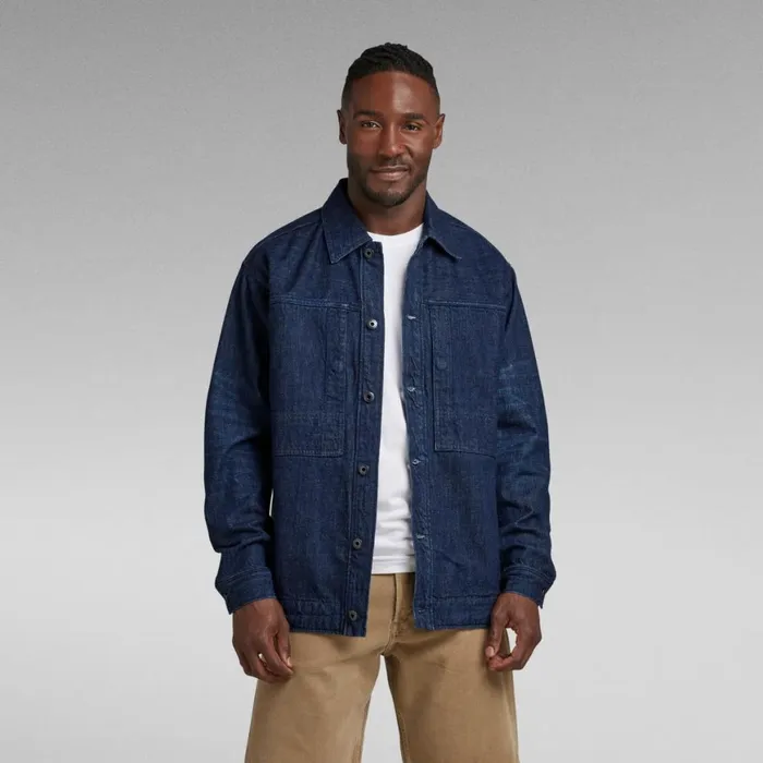 Denim Jackets MenWomen GStar RAW US Navy Unisex Shanorak Worn In Waterfront