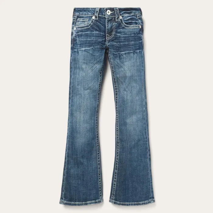 Denim Women Stetson 816 Fit Jeans With White quotSquot Back Pocket Blue