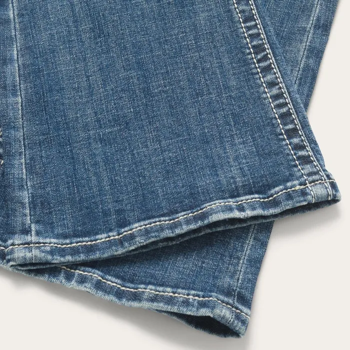 Denim Women Stetson 816 Fit Jeans With White quotSquot Back Pocket Blue