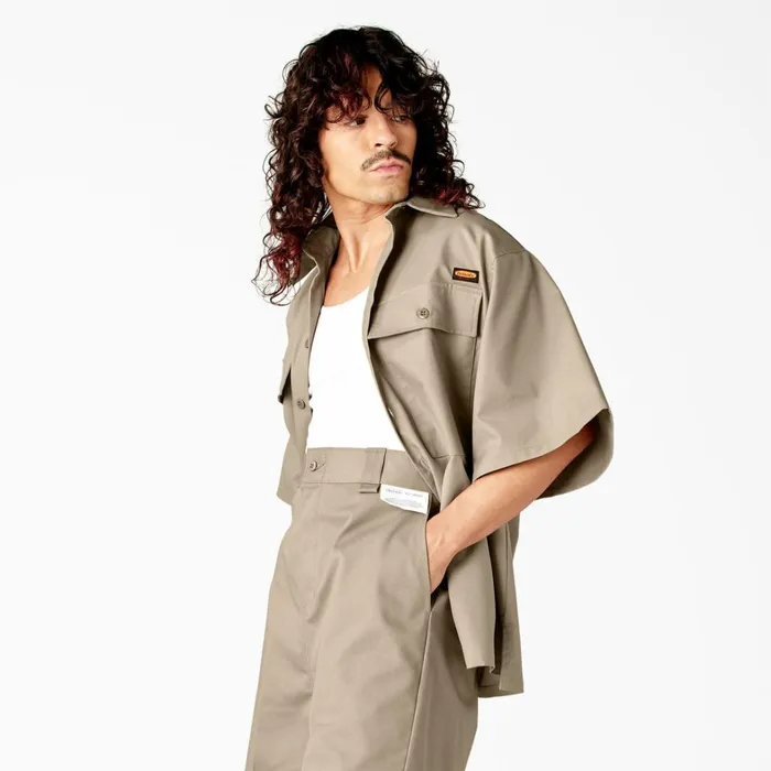 Dickies Button Up Dickies X Willy Chavarria Short Sleeve Work Shirt Desert Sand Desert Sand ds 8211 Men Dickies Button Up Dickies X Willy Chavarria Short Sleeve Work Shirt Desert Sand Desert Sand ds 8211 Men