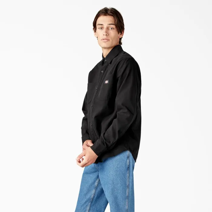 Dickies Button Up Duck Canvas Long Sleeve Utility Shirt Stonewashed Black Stonewashed Black sbk 8211 Men Dickies Button Up Duck Canvas Long Sleeve Utility Shirt Stonewashed Black Stonewashed Black sbk 8211 Men