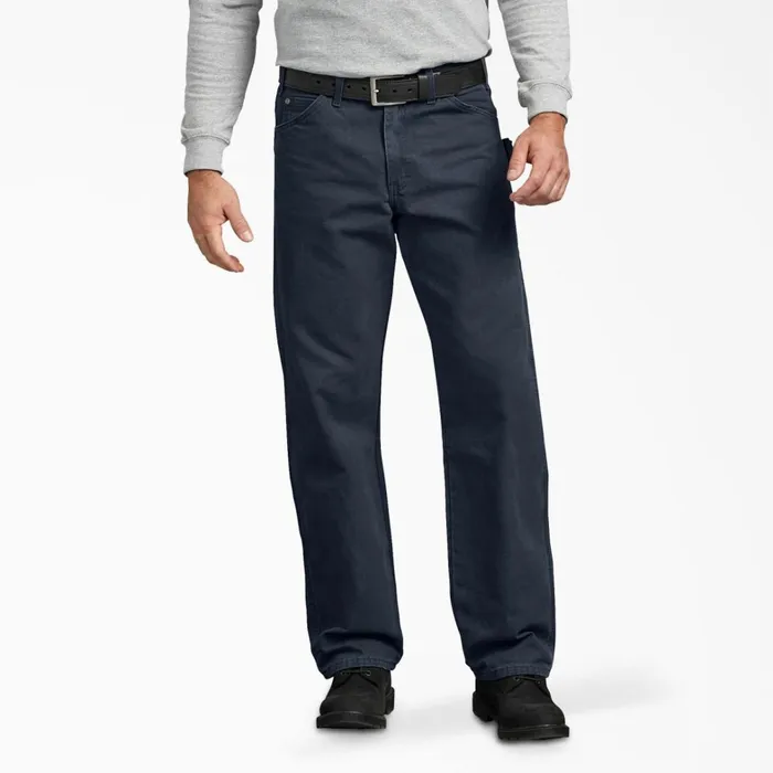 Dickies Carpenter Relaxed Fit Straight Leg Sanded Duck Carpenter Pants Rinsed Dark Navy Rinsed Dark Navy rdn 8211 Men