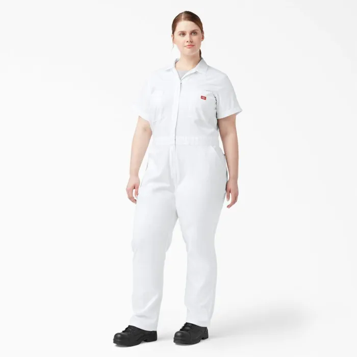Dickies Coveralls Women039s Plus FLEX Cooling TempiQ Short Sleeve Coveralls White White wh 8211 Women Dickies Coveralls Women039s Plus FLEX Cooling TempiQ Short Sleeve Coveralls White White wh 8211 Women