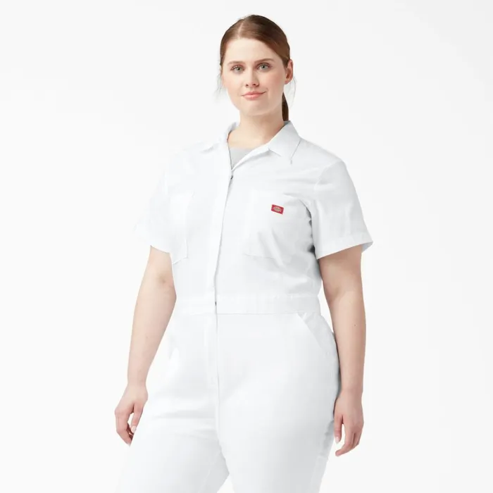 Dickies Coveralls Women039s Plus FLEX Cooling TempiQ Short Sleeve Coveralls White White wh 8211 Women Dickies Coveralls Women039s Plus FLEX Cooling TempiQ Short Sleeve Coveralls White White wh 8211 Women