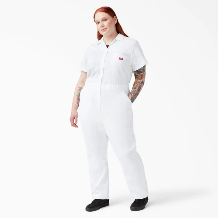 Dickies Coveralls Women039s Plus FLEX Cooling TempiQ Short Sleeve Coveralls White White wh 8211 Women Dickies Coveralls Women039s Plus FLEX Cooling TempiQ Short Sleeve Coveralls White White wh 8211 Women
