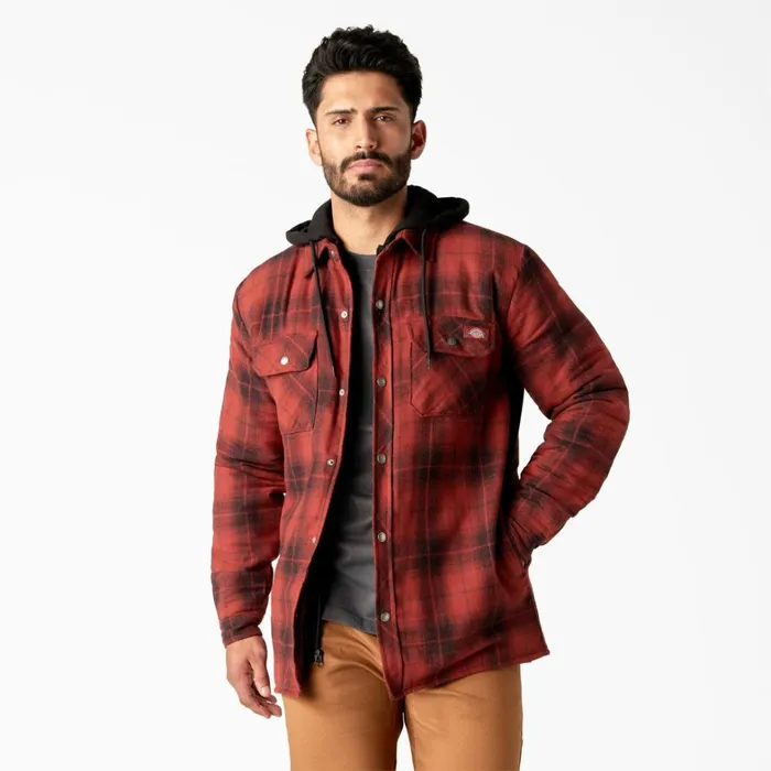 Dickies Outerwear Water Repellent Flannel Hooded Shirt Jacket BrickBlack Ombre Plaid Brickblack Ombre Plaid b2w 8211 Men Dickies Outerwear Water Repellent Flannel Hooded Shirt Jacket BrickBlack Ombre Plaid Brickblack Ombre Plaid b2w 8211 Men