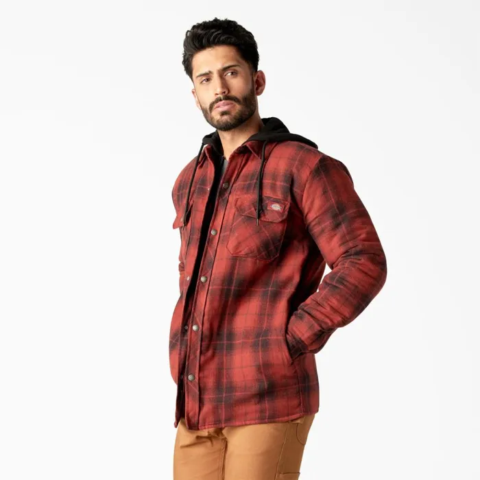 Dickies Outerwear Water Repellent Flannel Hooded Shirt Jacket BrickBlack Ombre Plaid Brickblack Ombre Plaid b2w 8211 Men Dickies Outerwear Water Repellent Flannel Hooded Shirt Jacket BrickBlack Ombre Plaid Brickblack Ombre Plaid b2w 8211 Men