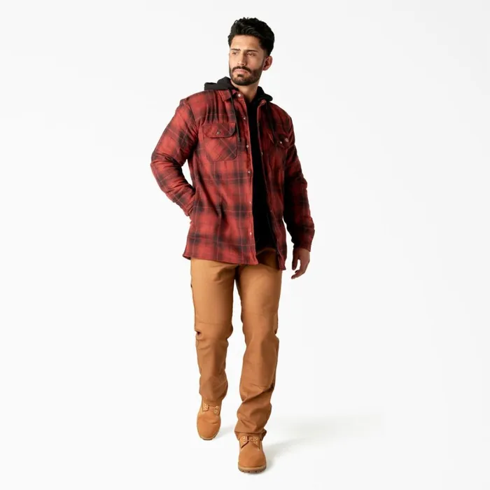 Dickies Outerwear Water Repellent Flannel Hooded Shirt Jacket BrickBlack Ombre Plaid Brickblack Ombre Plaid b2w 8211 Men Dickies Outerwear Water Repellent Flannel Hooded Shirt Jacket BrickBlack Ombre Plaid Brickblack Ombre Plaid b2w 8211 Men