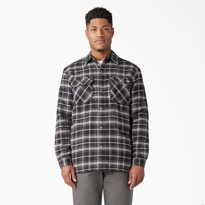 Dickies Outerwear Water Repellent FleeceLined Flannel Shirt Jacket CharcoalBlack Plaid Charcoalblack Plaid b1x 8211 Men Dickies Outerwear Water Repellent FleeceLined Flannel Shirt Jacket CharcoalBlack Plaid Charcoalblack Plaid b1x 8211 Men