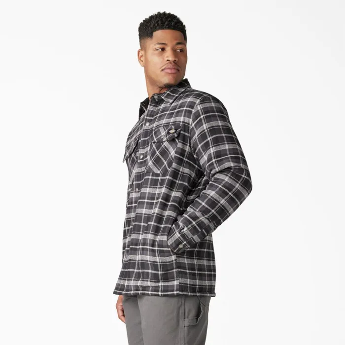 Dickies Outerwear Water Repellent FleeceLined Flannel Shirt Jacket CharcoalBlack Plaid Charcoalblack Plaid b1x 8211 Men Dickies Outerwear Water Repellent FleeceLined Flannel Shirt Jacket CharcoalBlack Plaid Charcoalblack Plaid b1x 8211 Men