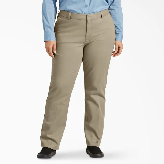 Dickies Pants Women039s Plus Perfect Shape Straight Fit Pants Rinsed Oxford Stone Rinsed Oxford Stone rdg2 8211 Women