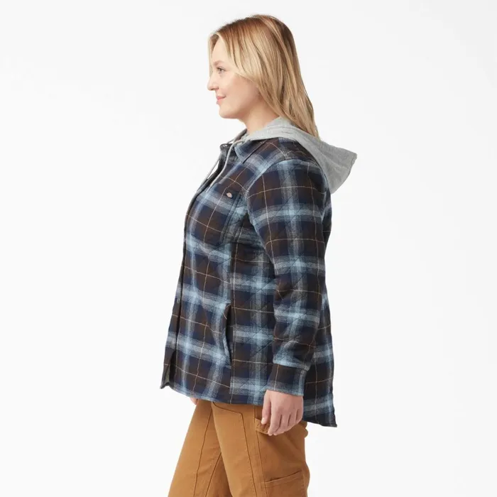 Dickies Shirt Jackets Womens Plus Flannel Hooded Shirt Jacket Clear BlueBrown Ombre Plaid Clear Bluebrown Ombre Plaid a1g 8211 Women Dickies Shirt Jackets Womens Plus Flannel Hooded Shirt Jacket Clear BlueBrown Ombre Plaid Clear Bluebrown Ombre Plaid a1g 8211 Women