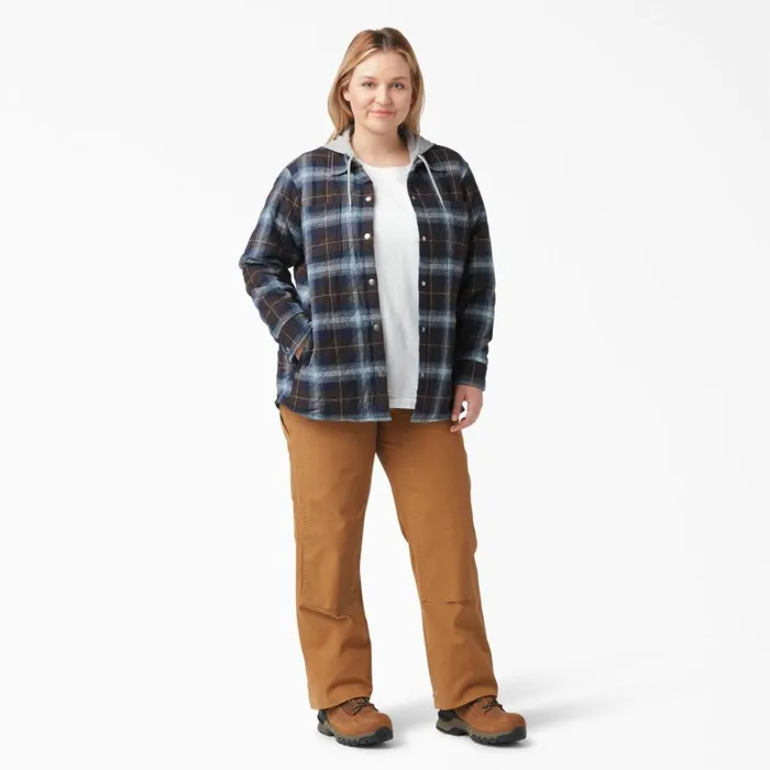 Dickies Shirt Jackets Womens Plus Flannel Hooded Shirt Jacket Clear BlueBrown Ombre Plaid Clear Bluebrown Ombre Plaid a1g 8211 Women Dickies Shirt Jackets Womens Plus Flannel Hooded Shirt Jacket Clear BlueBrown Ombre Plaid Clear Bluebrown Ombre Plaid a1g 8211 Women