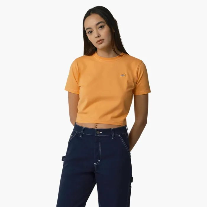 Dickies TShirts Women039s Maple Valley Cropped TShirt Papaya W Cloud Stitching Papaya W Cloud Stitching ycs 8211 Women Dickies TShirts Women039s Maple Valley Cropped TShirt Papaya W Cloud Stitching Papaya W Cloud Stitching ycs 8211 Women